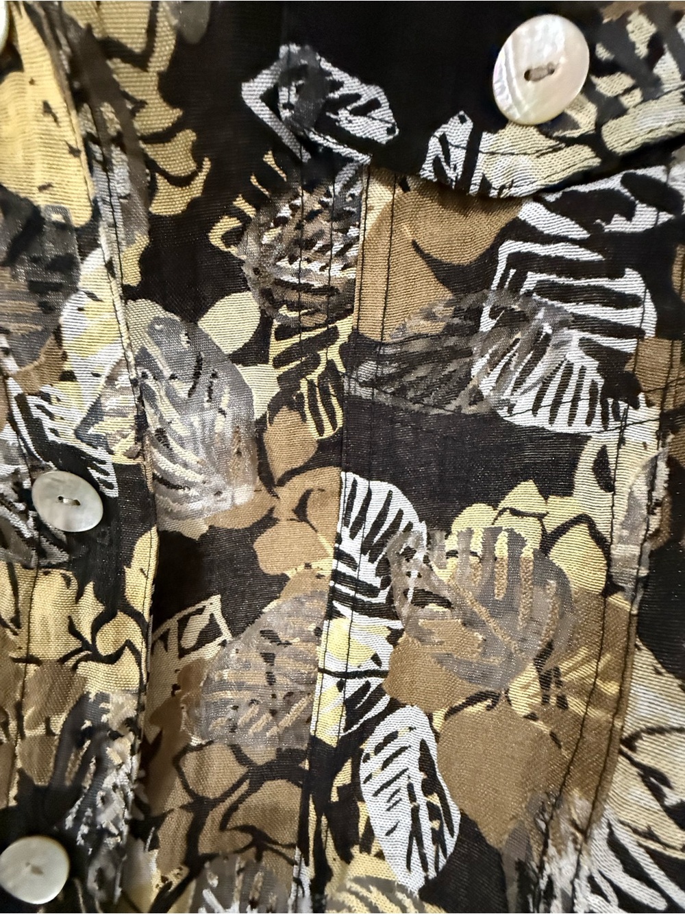 Ruby Rd. Floral Print Top in Black, Olive and Cream - Picture 4 of 4
